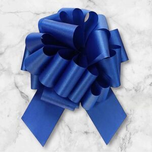 Royal Blue Flora Satin Pull Bow Ribbon Size 8” Lot Of 10 New In Package
